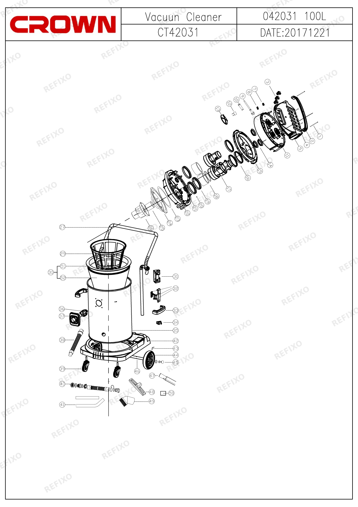CROWN CT42031 — схема запчастей