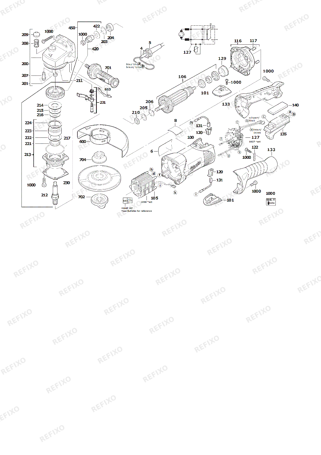 MILWAUKEE AGV17 180XC 4933432270 4000455195 — схема запчастей