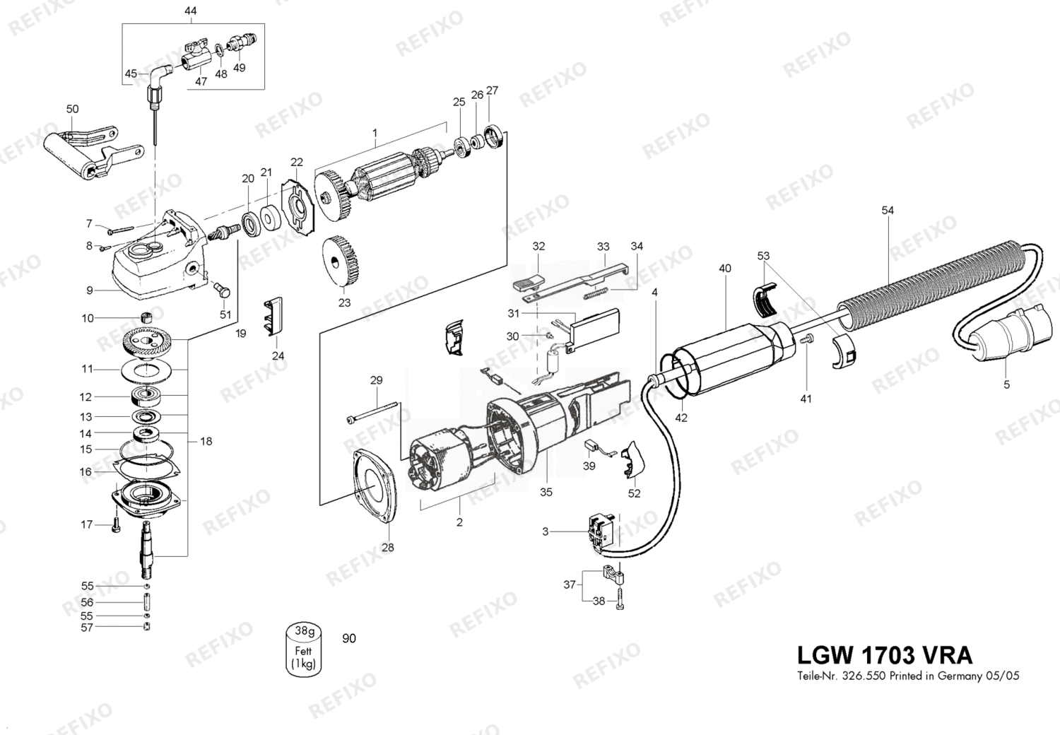 Flex LGW 1703 VRA 230CEE 12h 325430 — схема запчастей
