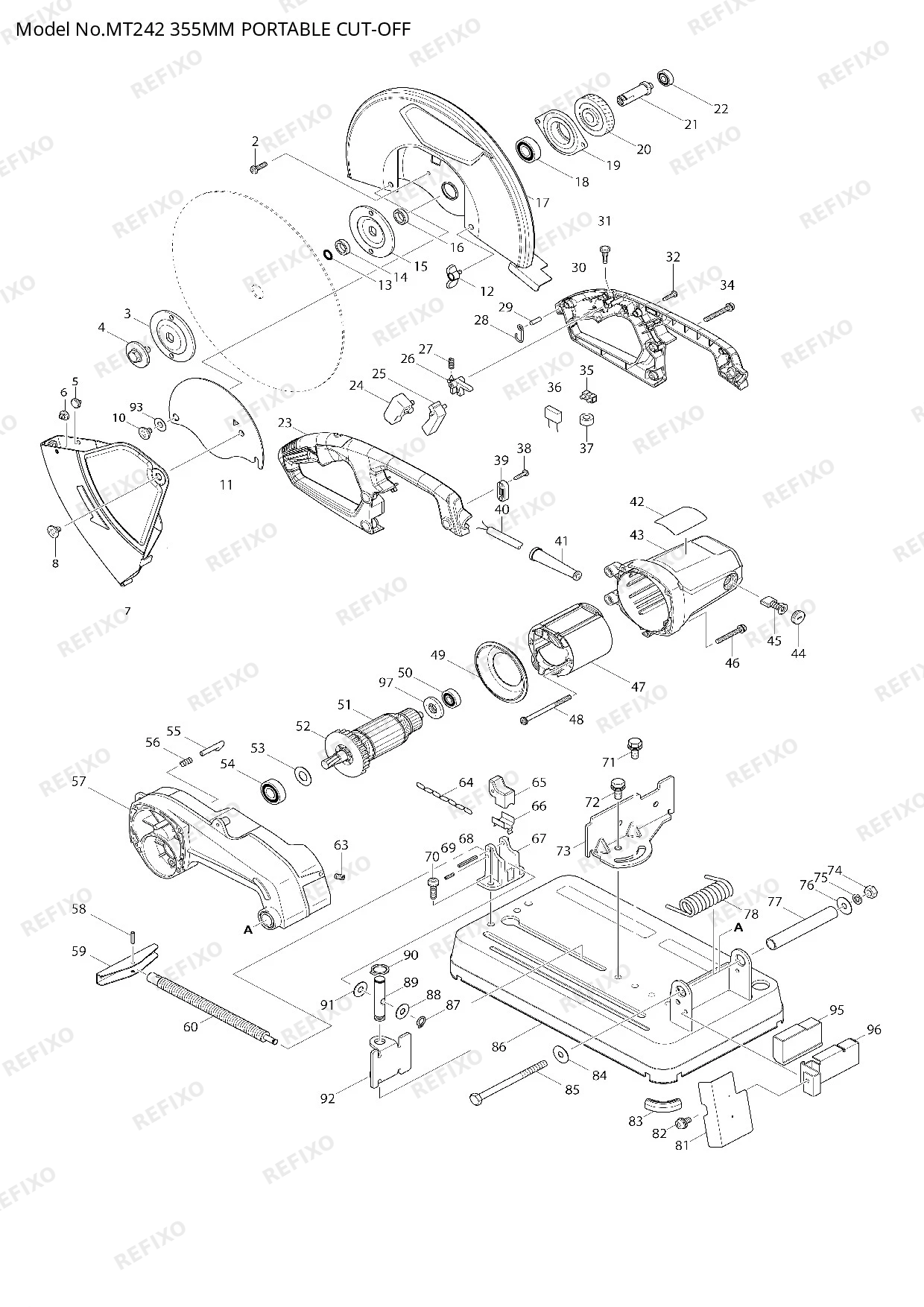 MAKITA MT242 — схема запчастей