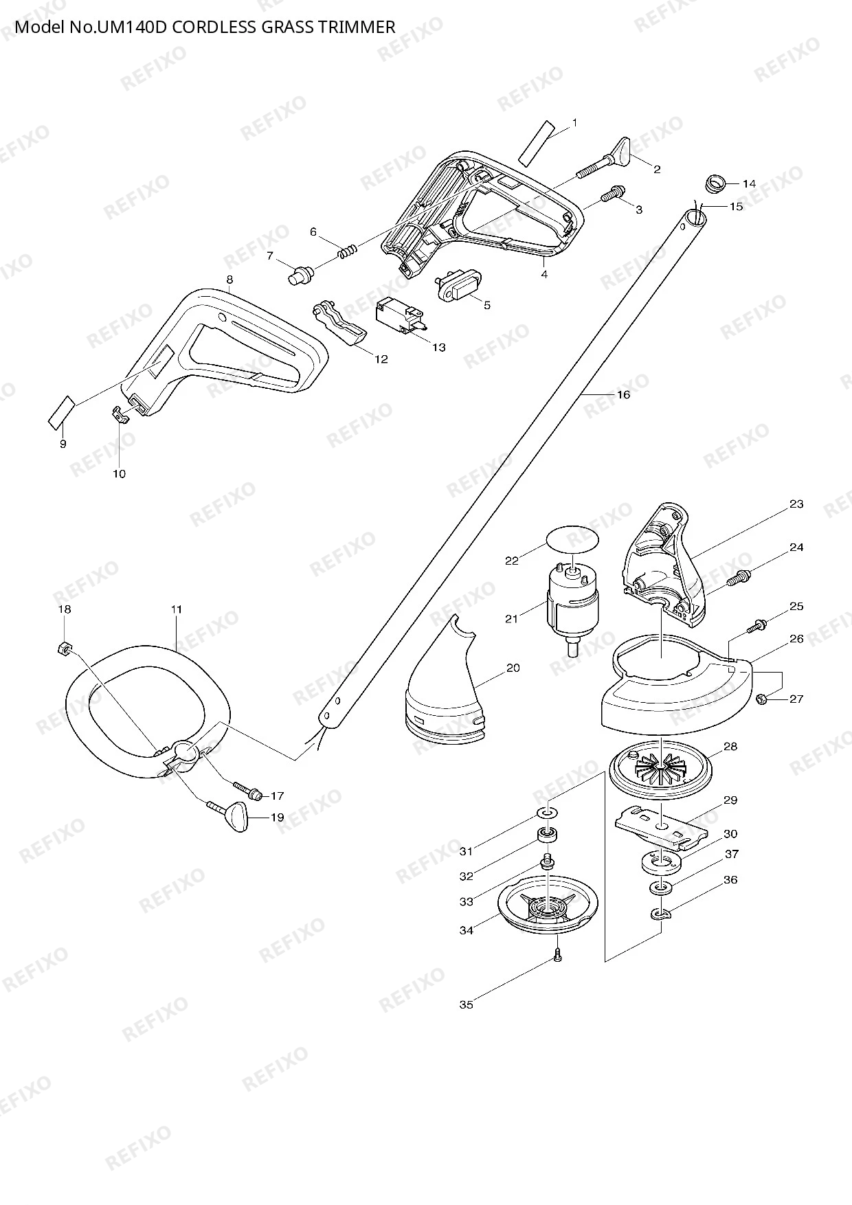 MAKITA UM140D — схема запчастей