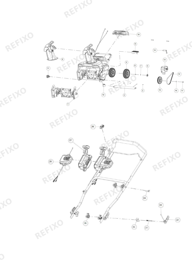 Greenworks 2603407RU Exploded view — схема запчастей