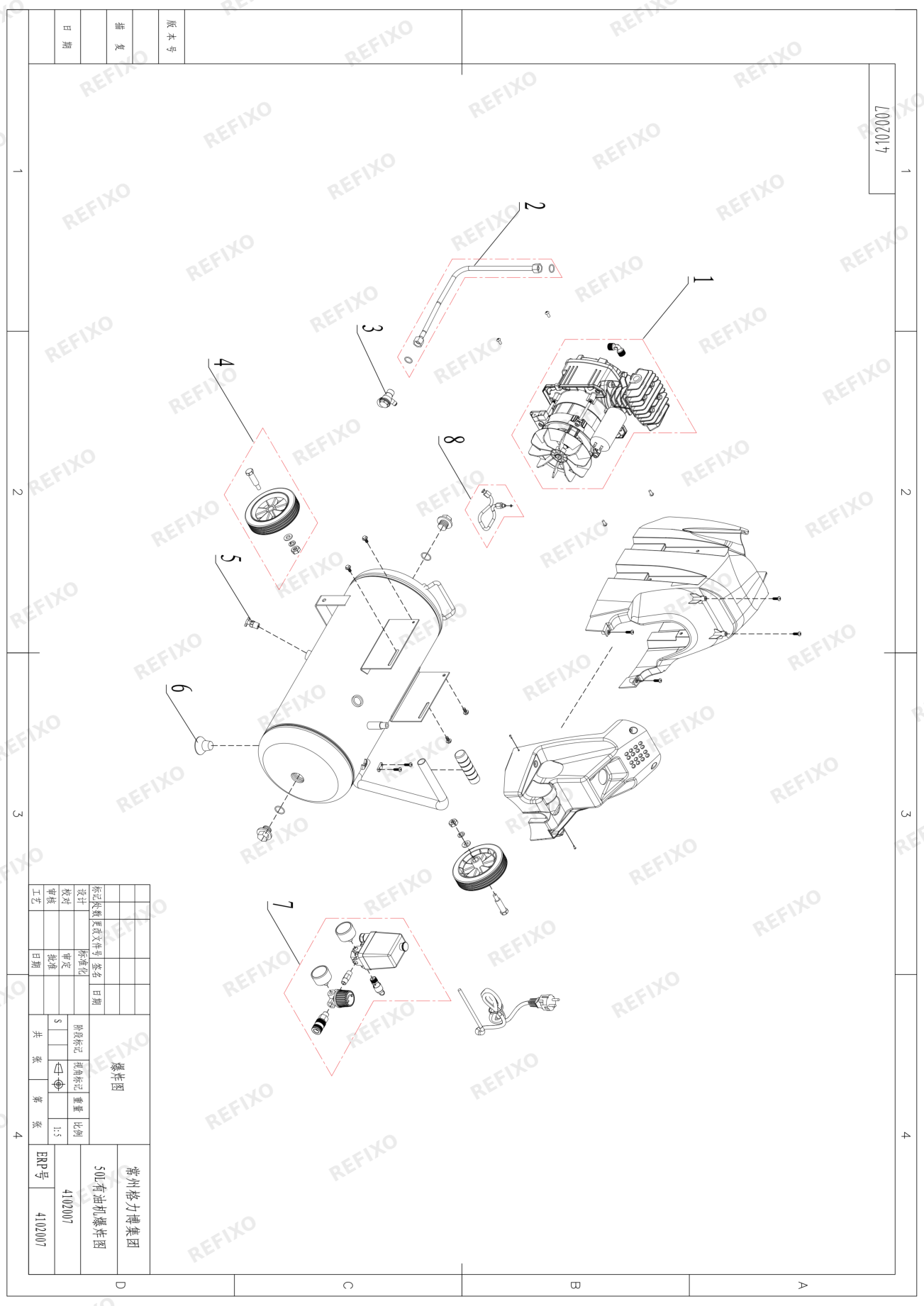 Greenworks 4102007 Exploded view — схема запчастей