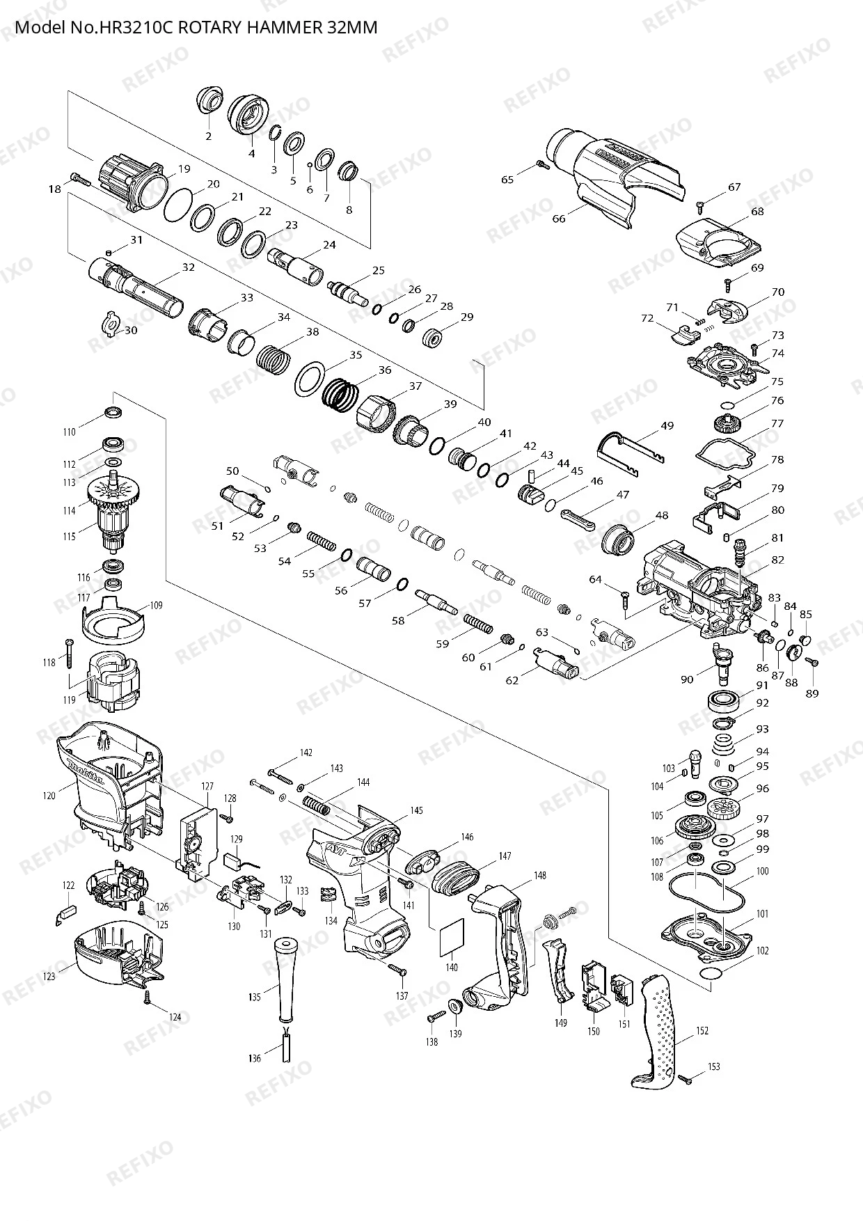 MAKITA HR3210C — схема запчастей