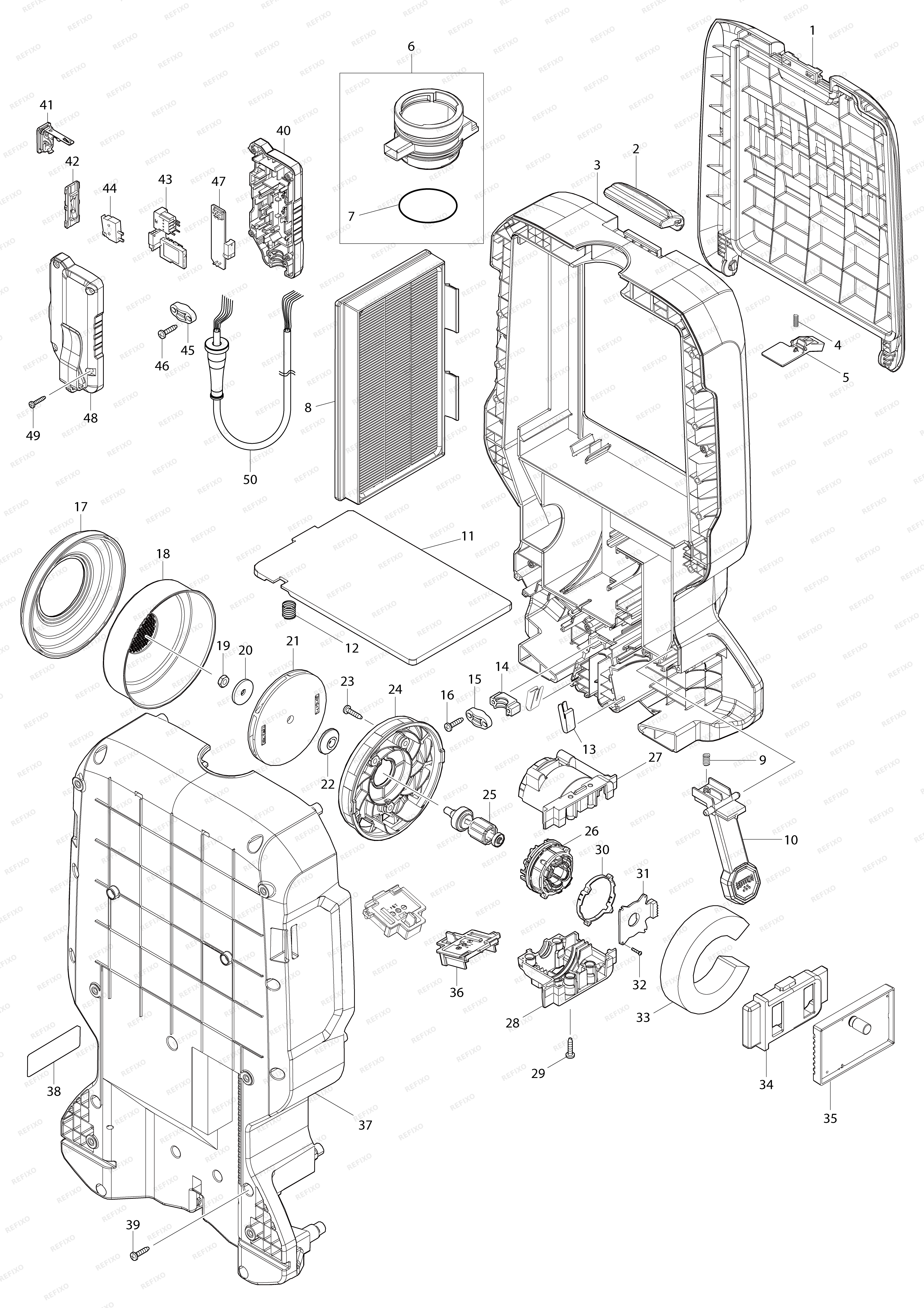 MAKITA DVC665 — схема запчастей