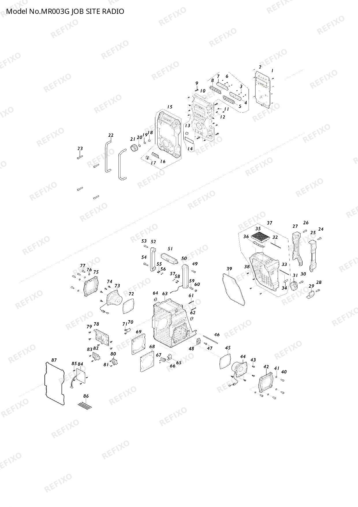 MAKITA MR003G — схема запчастей