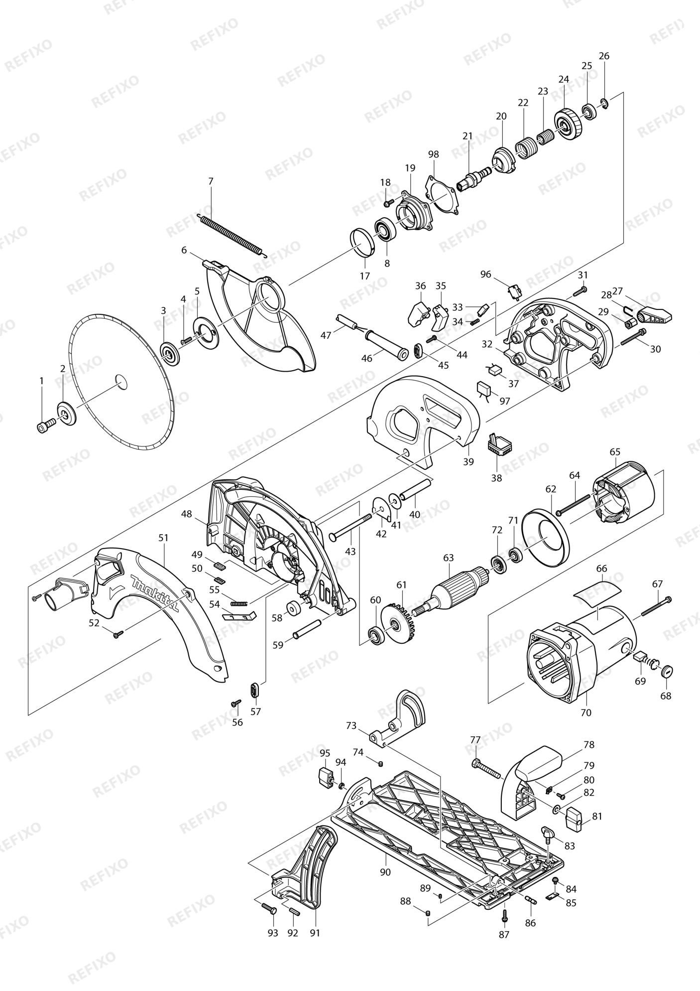 MAKITA 5104S — схема запчастей