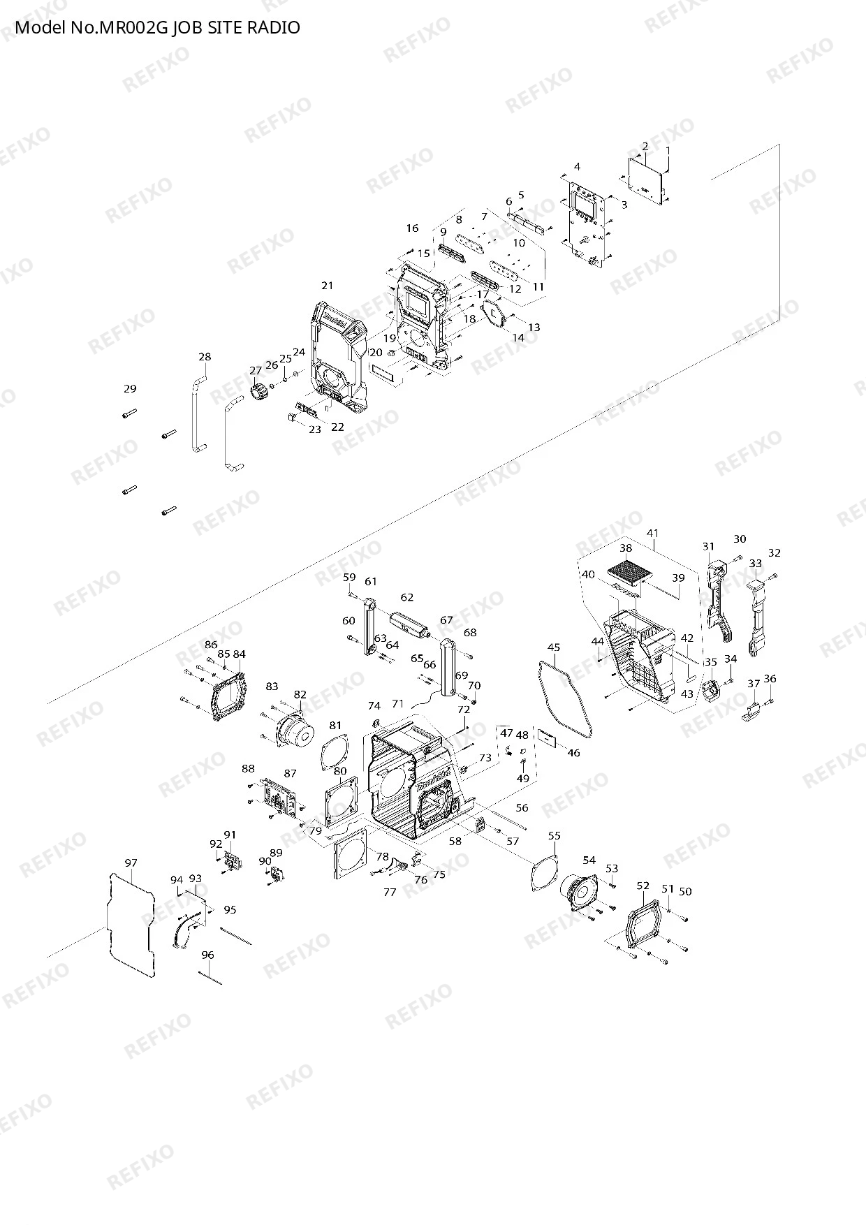 MAKITA MR002G — схема запчастей