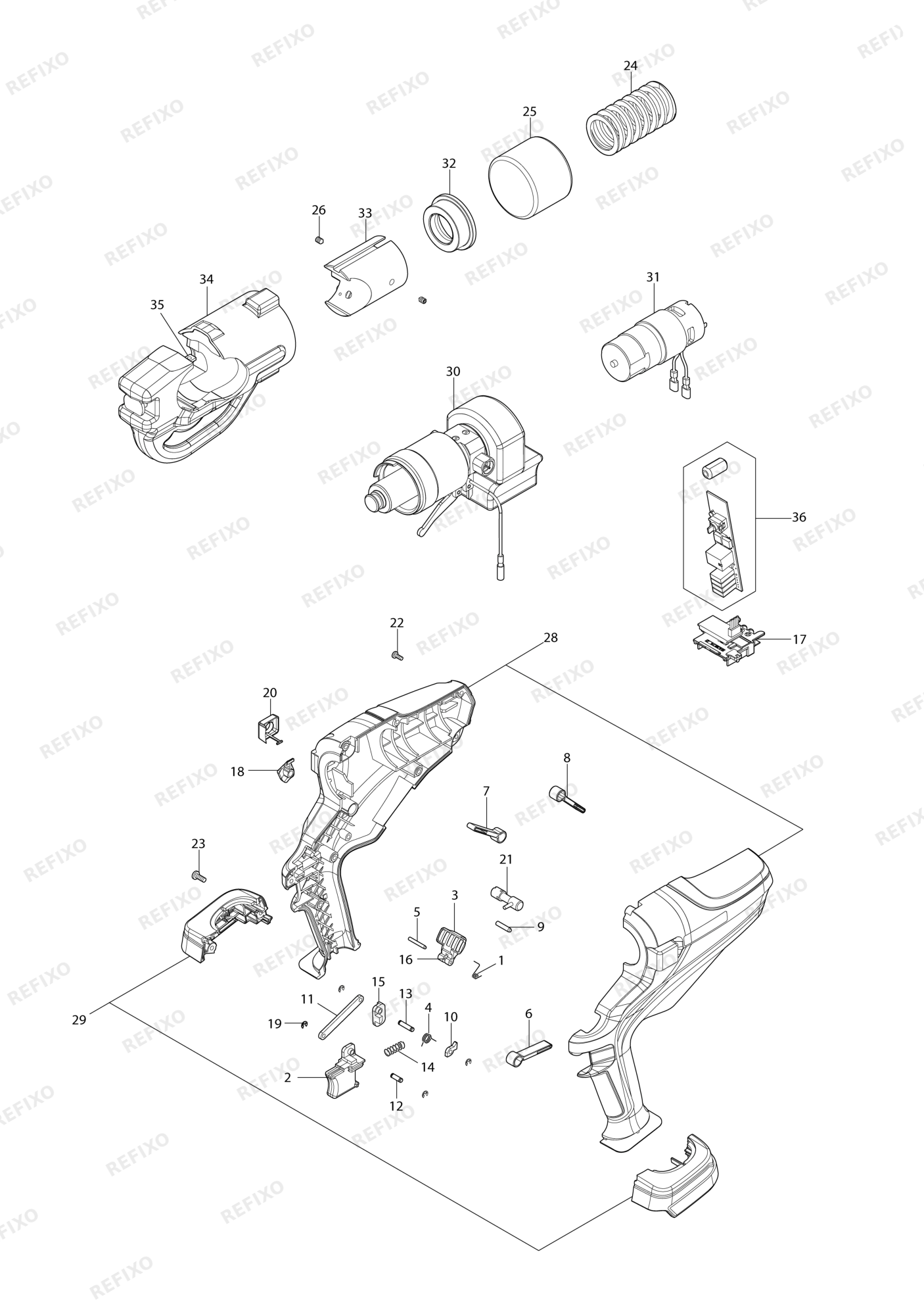 MAKITA DTC301 — схема запчастей