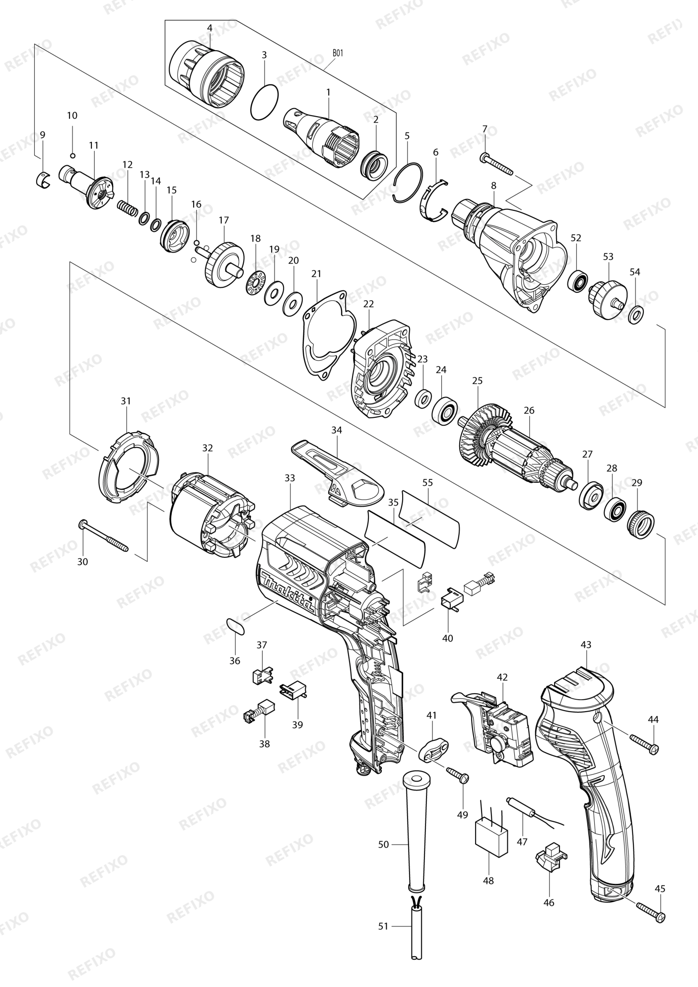 MAKITA FS2300 — схема запчастей