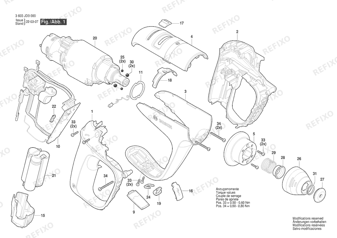 Bosch Перфоратор EasyHammer 12V | 12 V | 001 - EU (3 603 JD0 000) — схема запчастей
