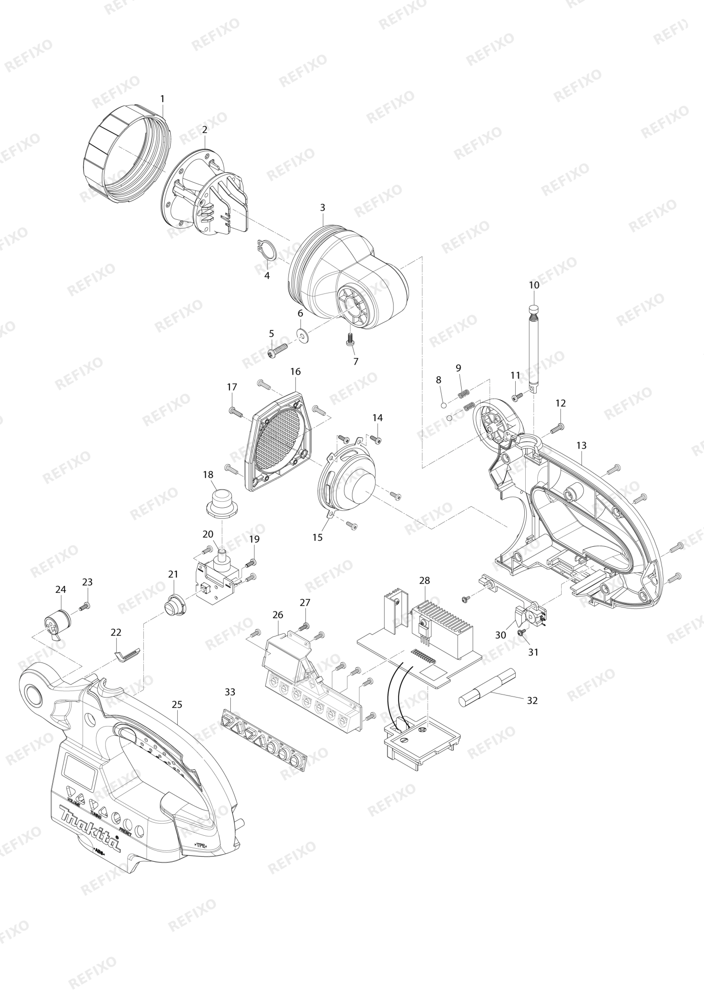 MAKITA BMR050 — схема запчастей