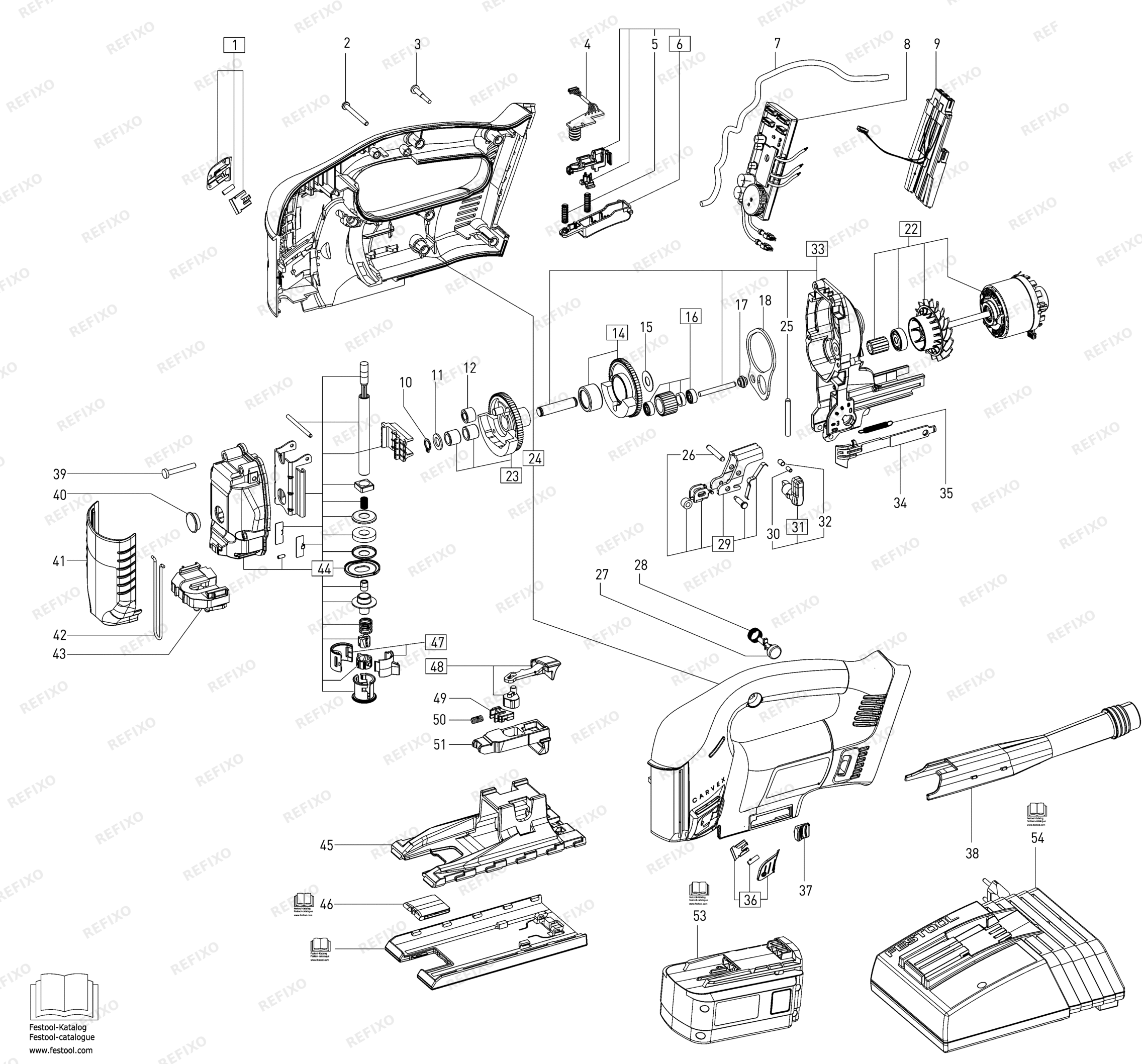 Festool PSBC 400 EB - Pendelstichsäge 496059 — схема запчастей