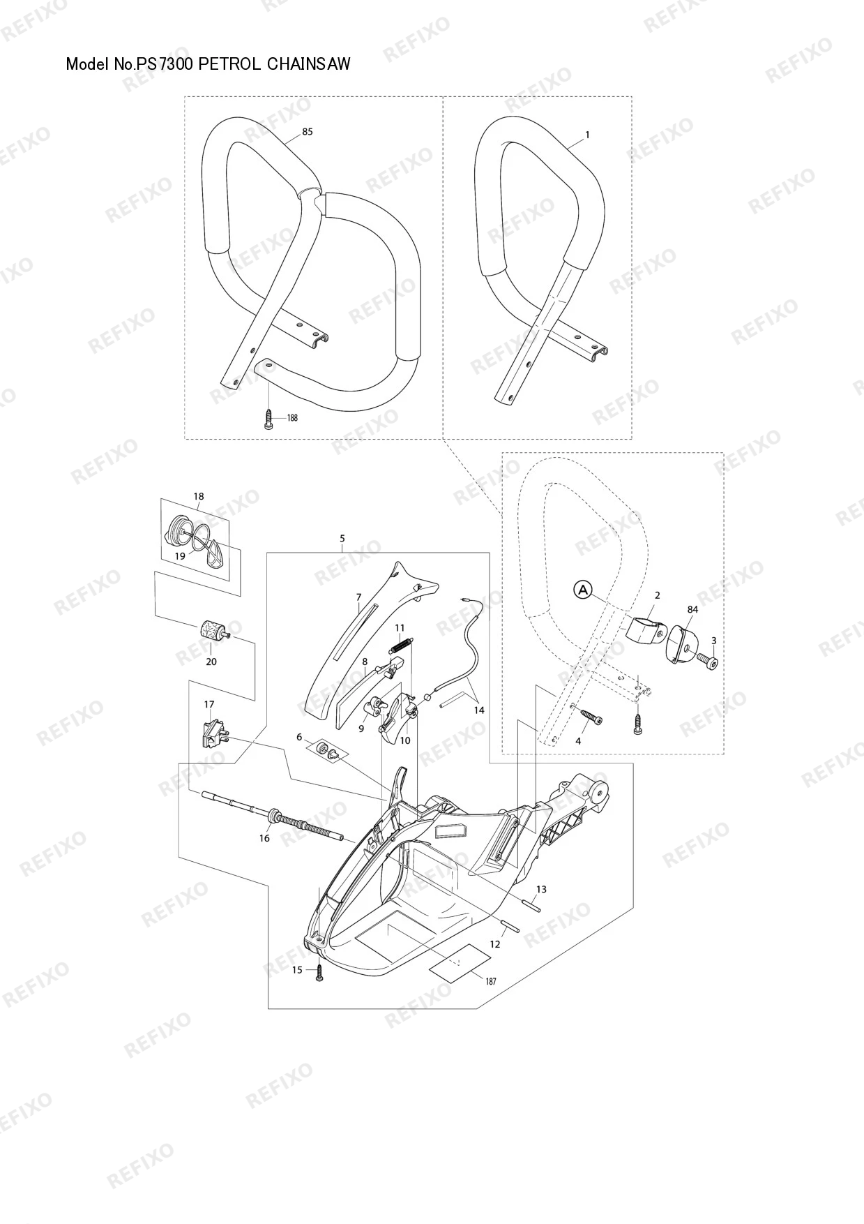 MAKITA PS 7300 — схема запчастей