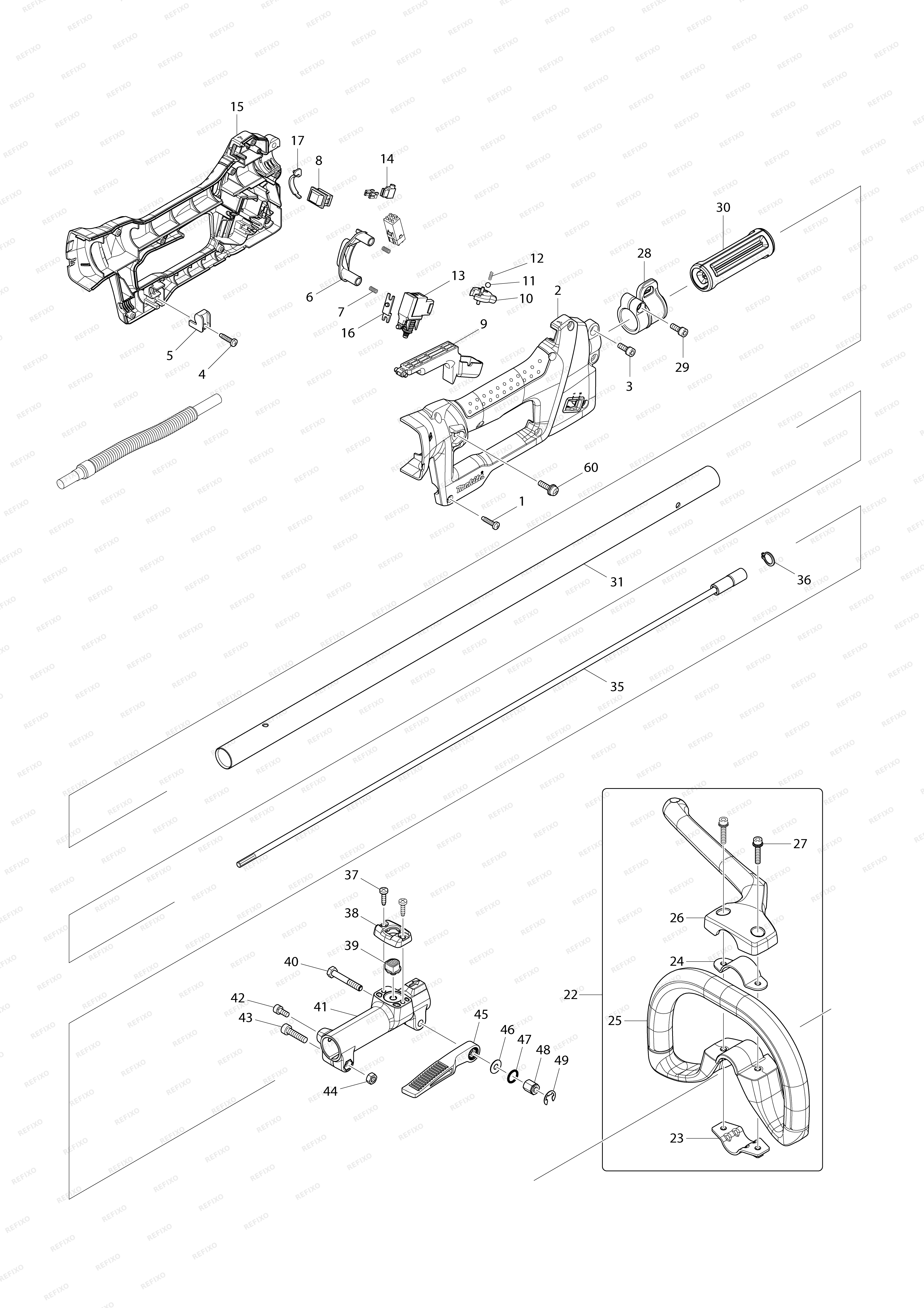MAKITA AC3610 — схема запчастей