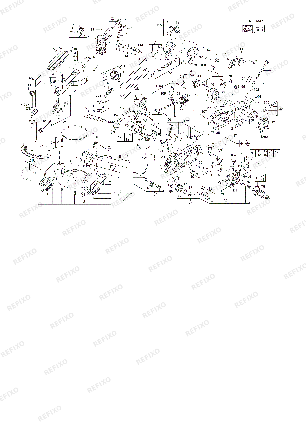 MILWAUKEE MS216SB 4933471055 4000474590 — схема запчастей