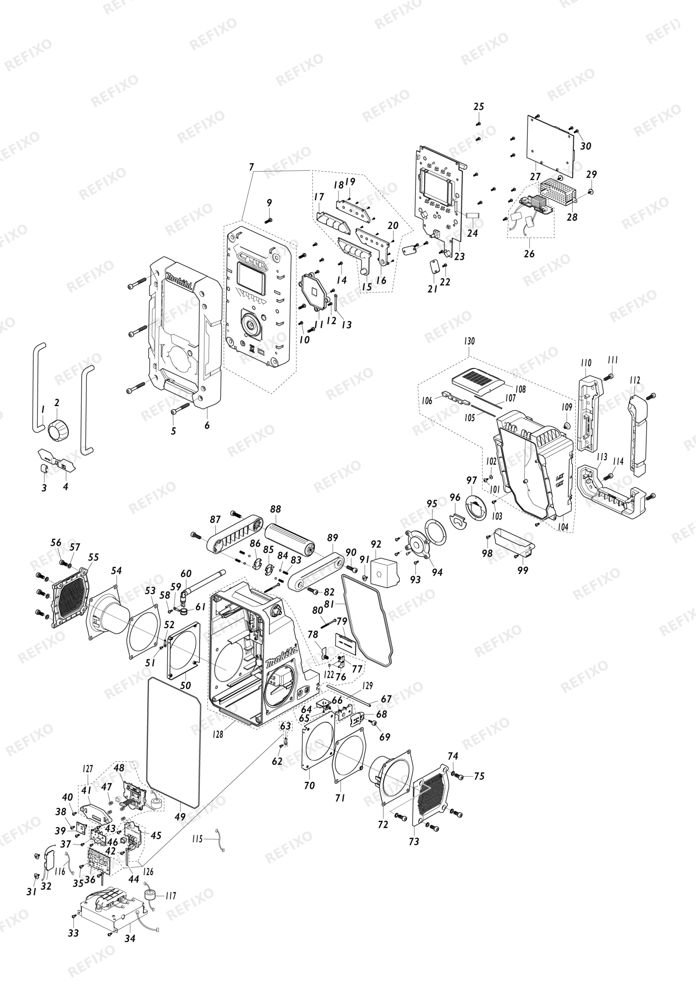 MAKITA DMR300 — схема запчастей