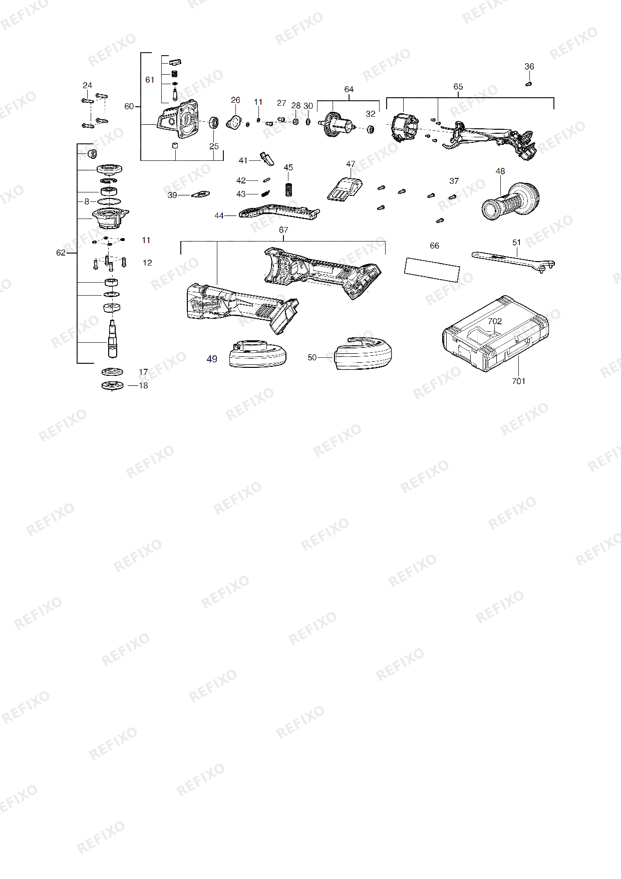 MILWAUKEE M18FSAGV125XPDB 0X 4933478437 4000483289 — схема запчастей