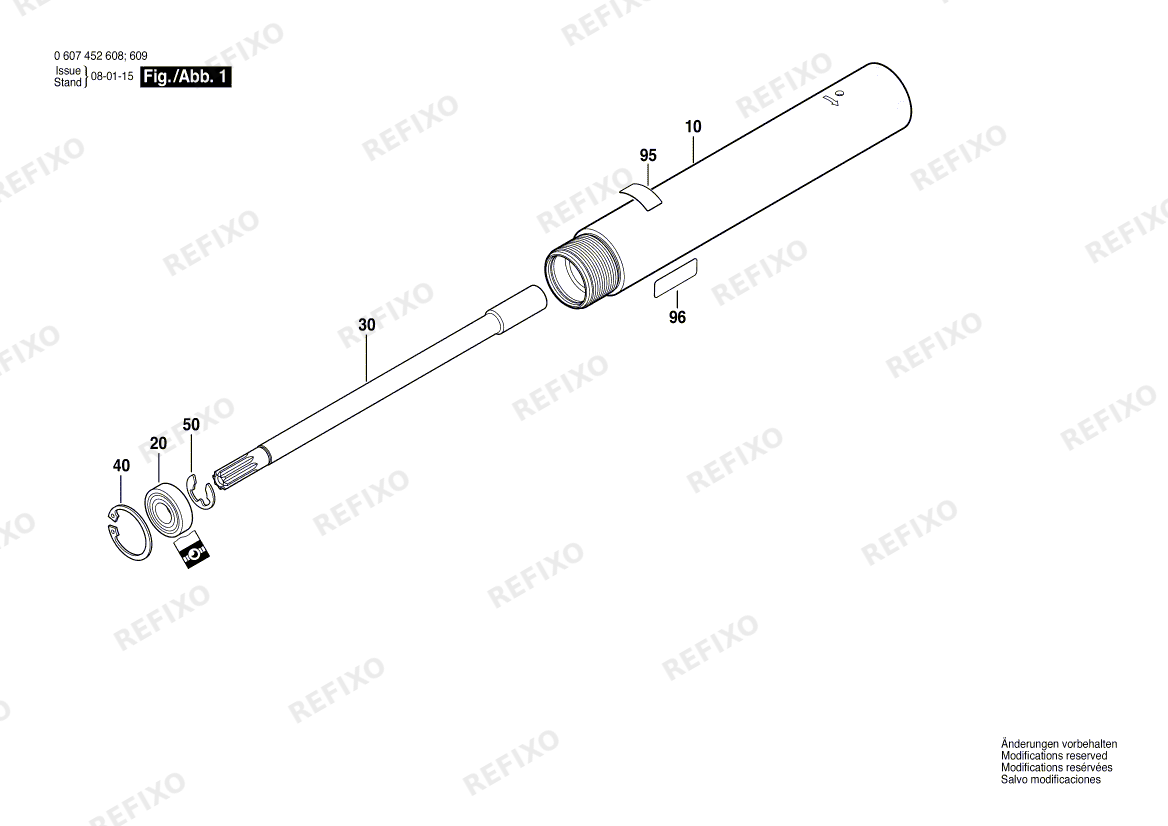 Bosch Zwischengehäuse 550 WATT-SERIE (0 607 452 609) — схема запчастей