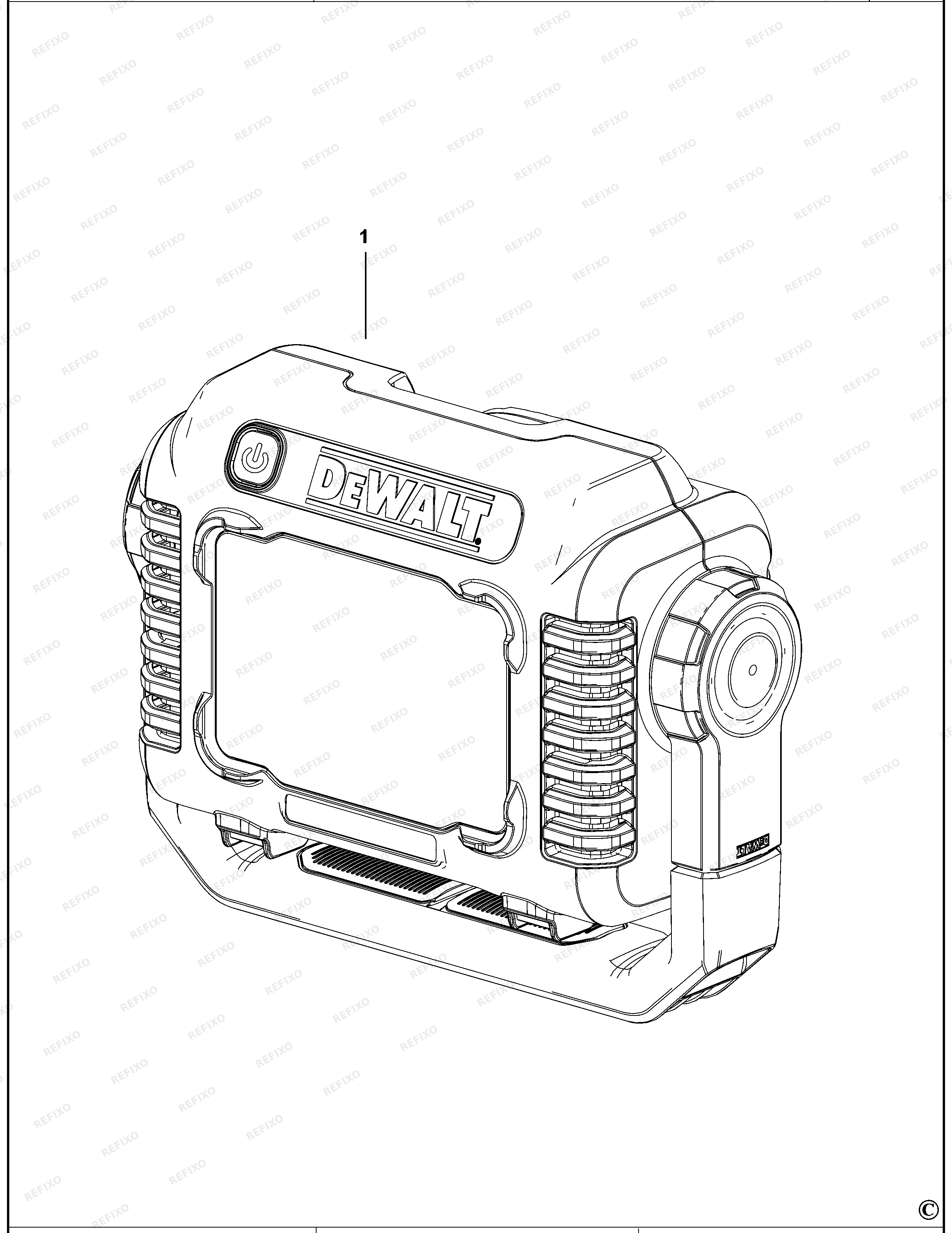 DeWalt СВЕТИЛЬНИК DCL077 — схема запчастей