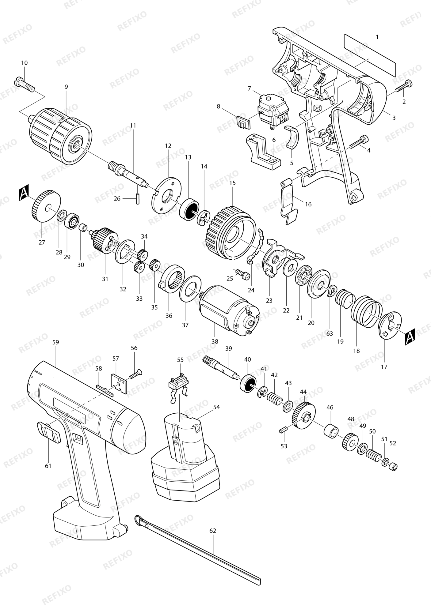 MAKITA 6311D — схема запчастей