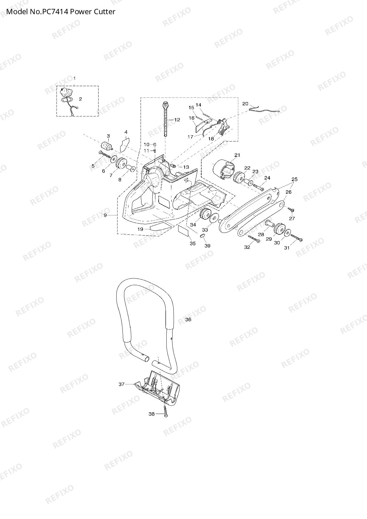 MAKITA PC7414 — схема запчастей