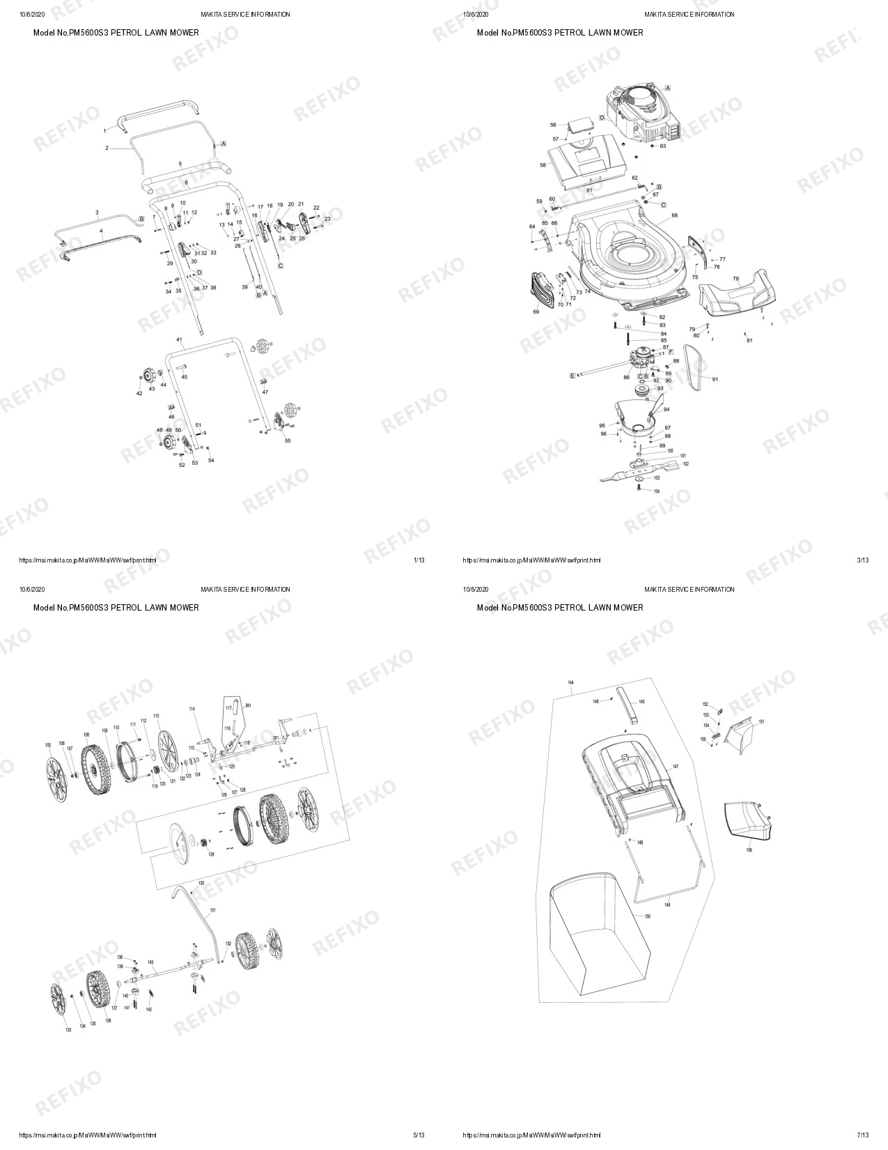 MAKITA PM5600S3R — схема запчастей
