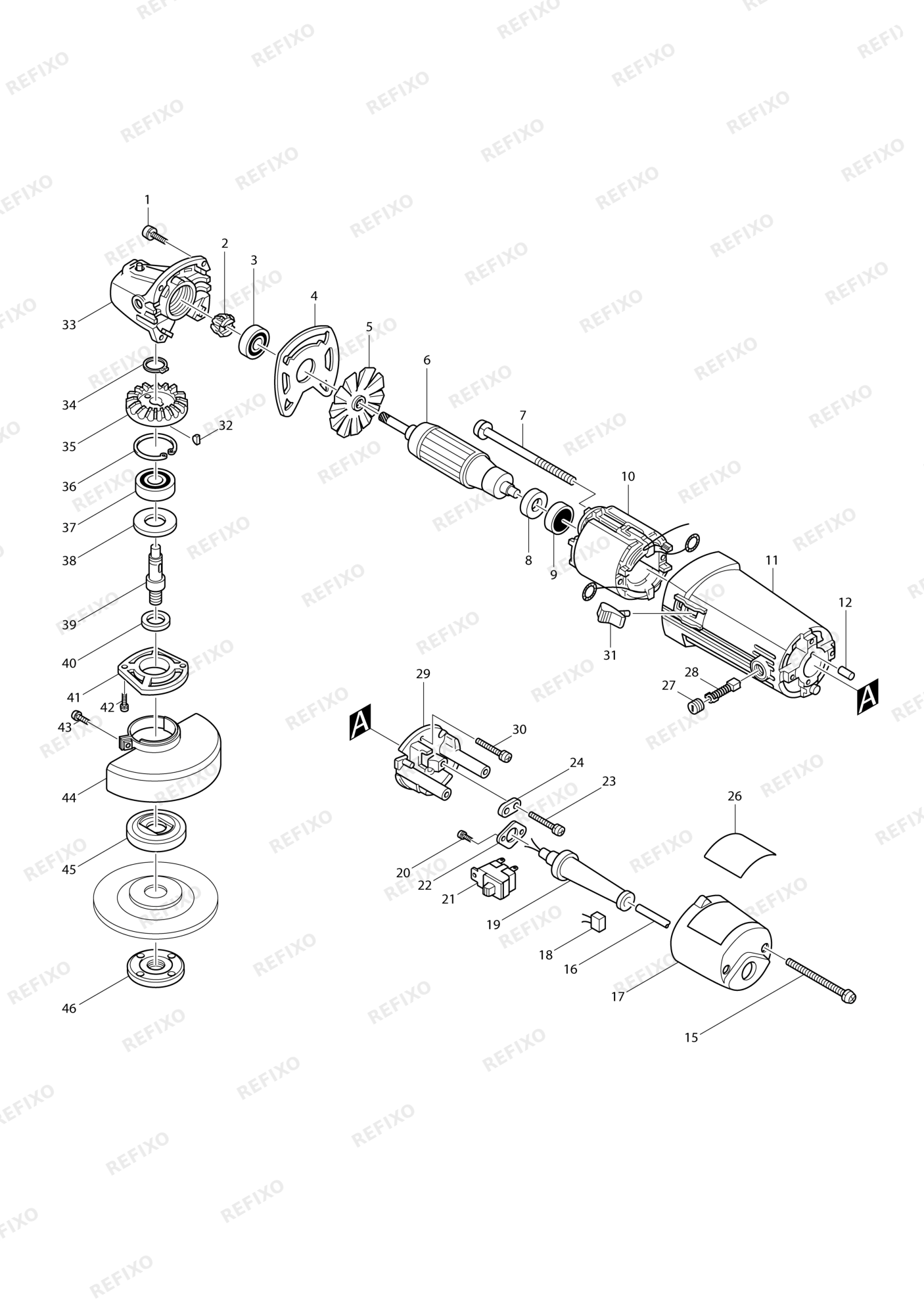 MAKITA 9503BH — схема запчастей