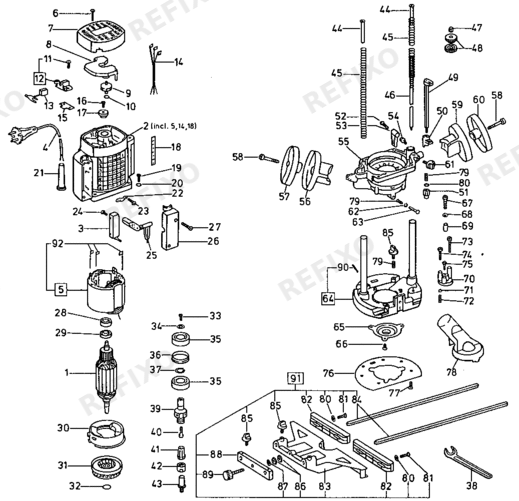 Festool OF 2000 E - фрезер 486977 — схема запчастей