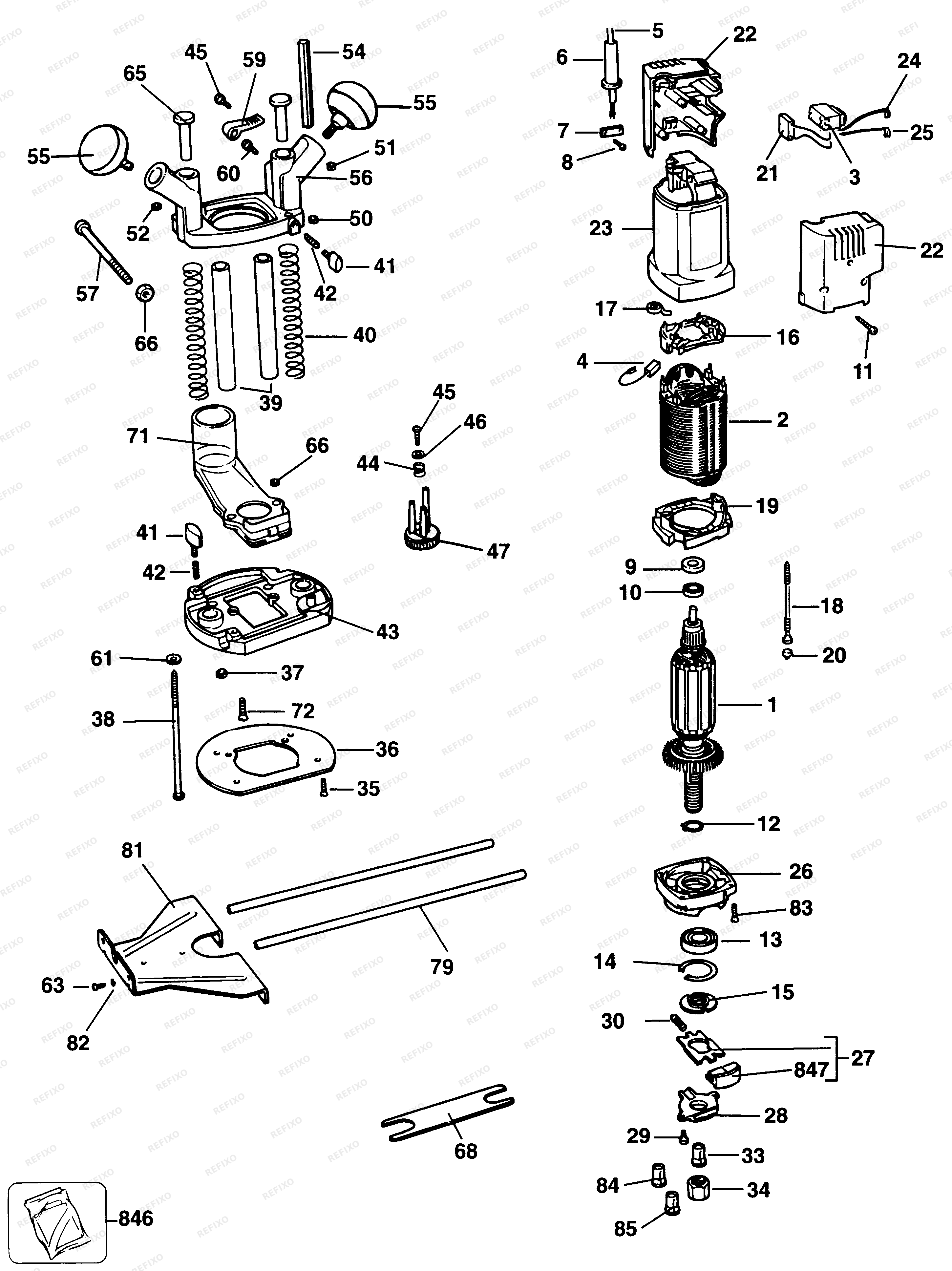 Black&Decker ФРЕЗЕР BD779 — схема запчастей
