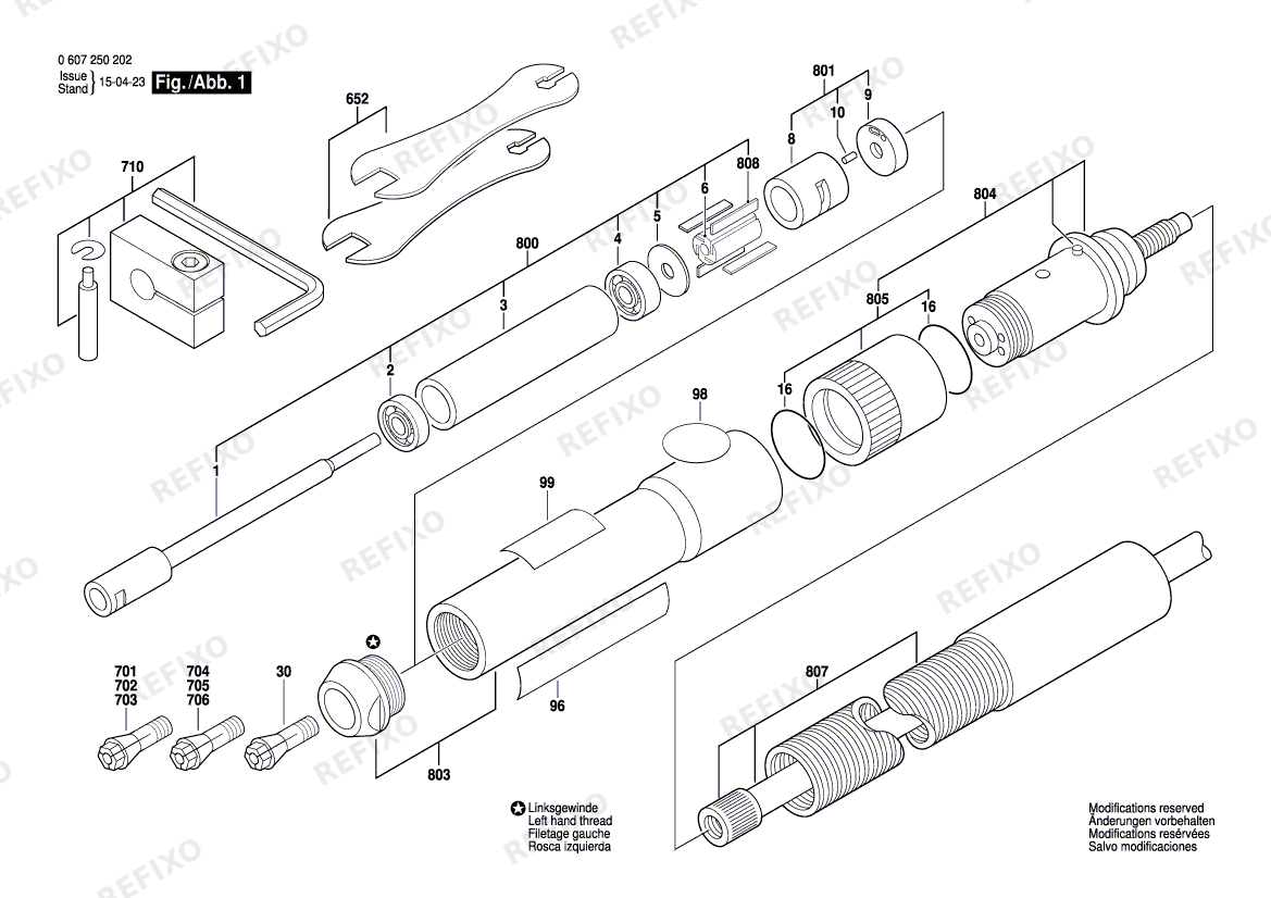 Bosch Pw-Geradschleifer 50 WATT-SERIE (0 607 250 202) — схема запчастей