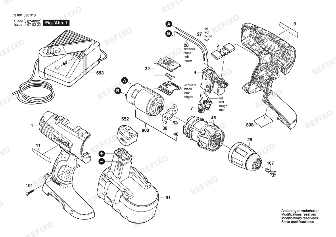 Bosch Аккумуляторный шуруповёрт 34618 | 18 V | 061 - US (3 601 J95 310) — схема запчастей