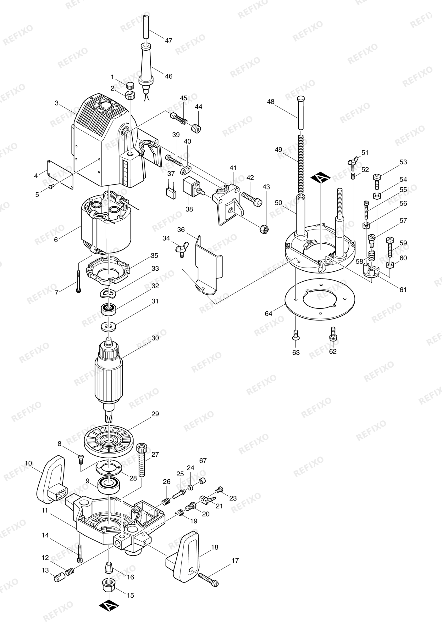 MAKITA 3612BR — схема запчастей