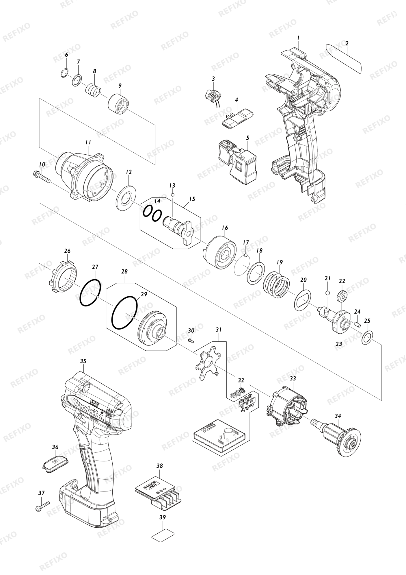 MAKITA TD112D — схема запчастей