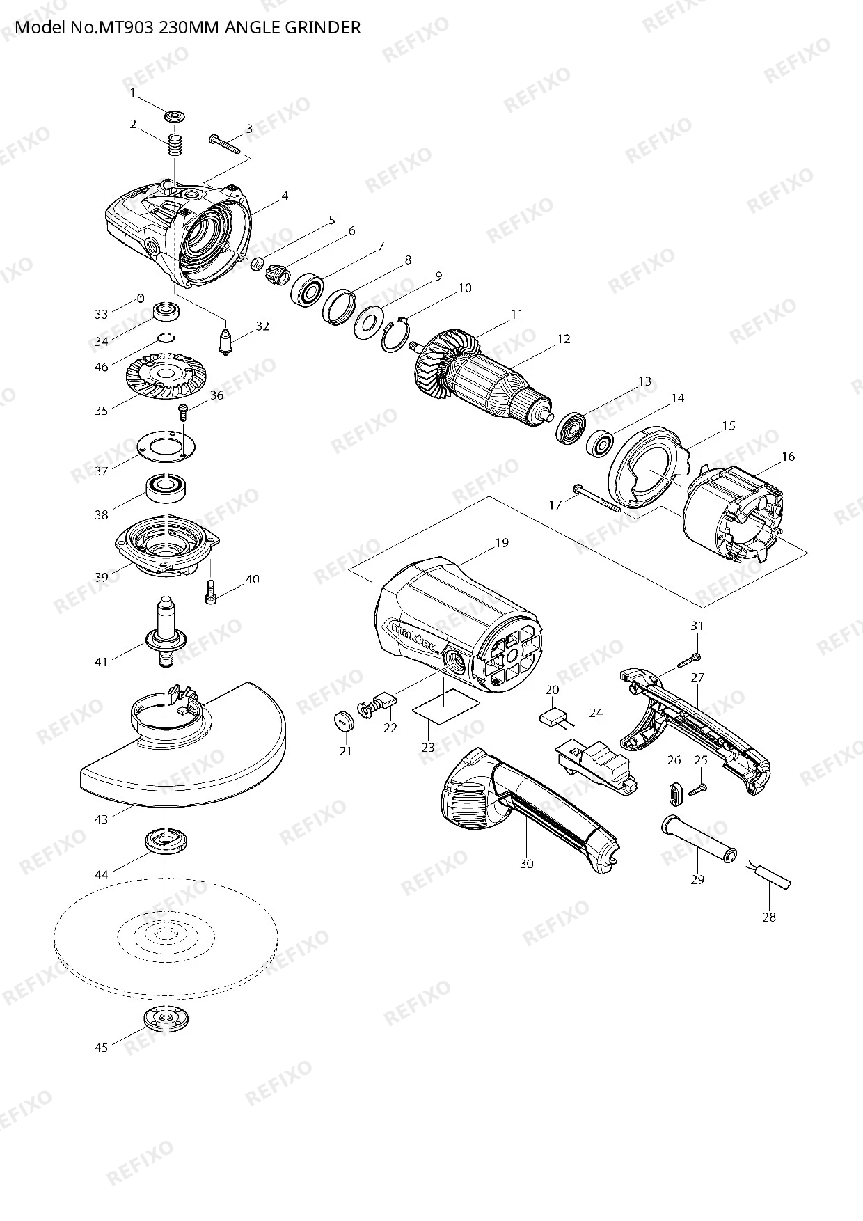 MAKITA MT903 — схема запчастей