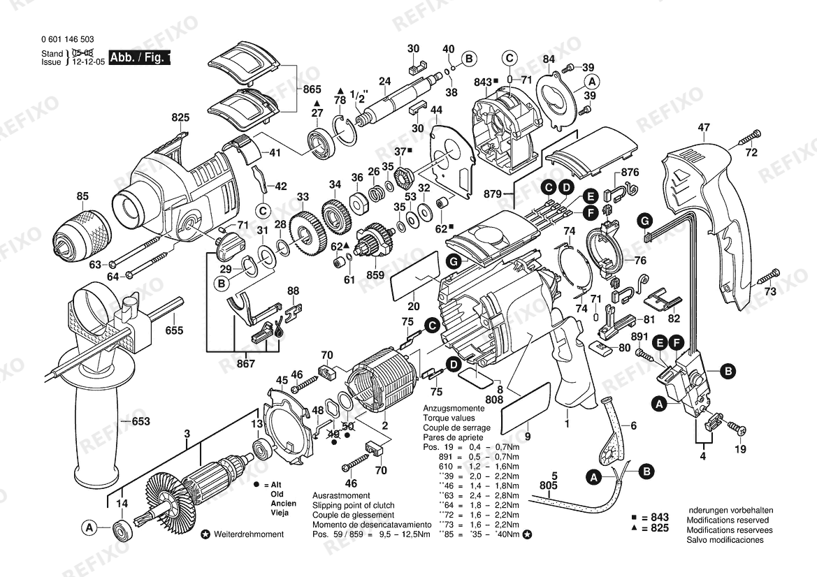 Bosch Attrappe GSB 20-2 RE | 230 V | 004 - CH (0 601 146 532) — схема запчастей