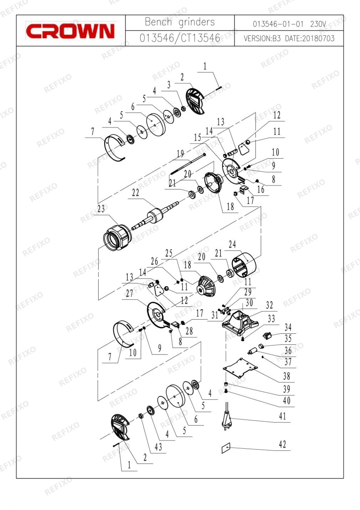 CROWN CT13546 — схема запчастей