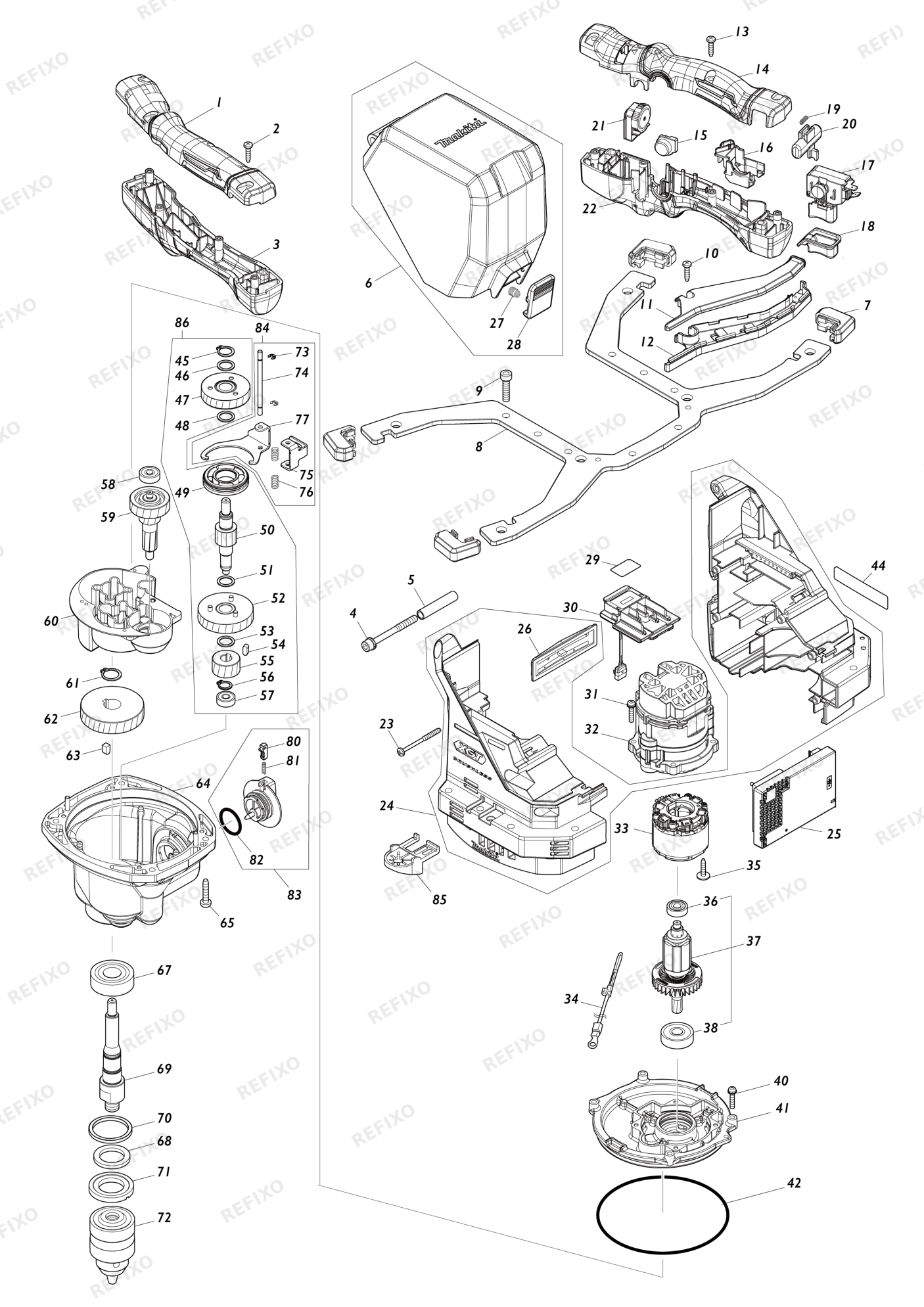 MAKITA UT002G — схема запчастей