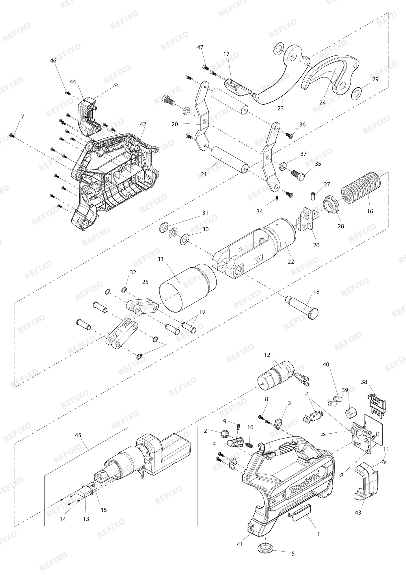 MAKITA DTC104 — схема запчастей