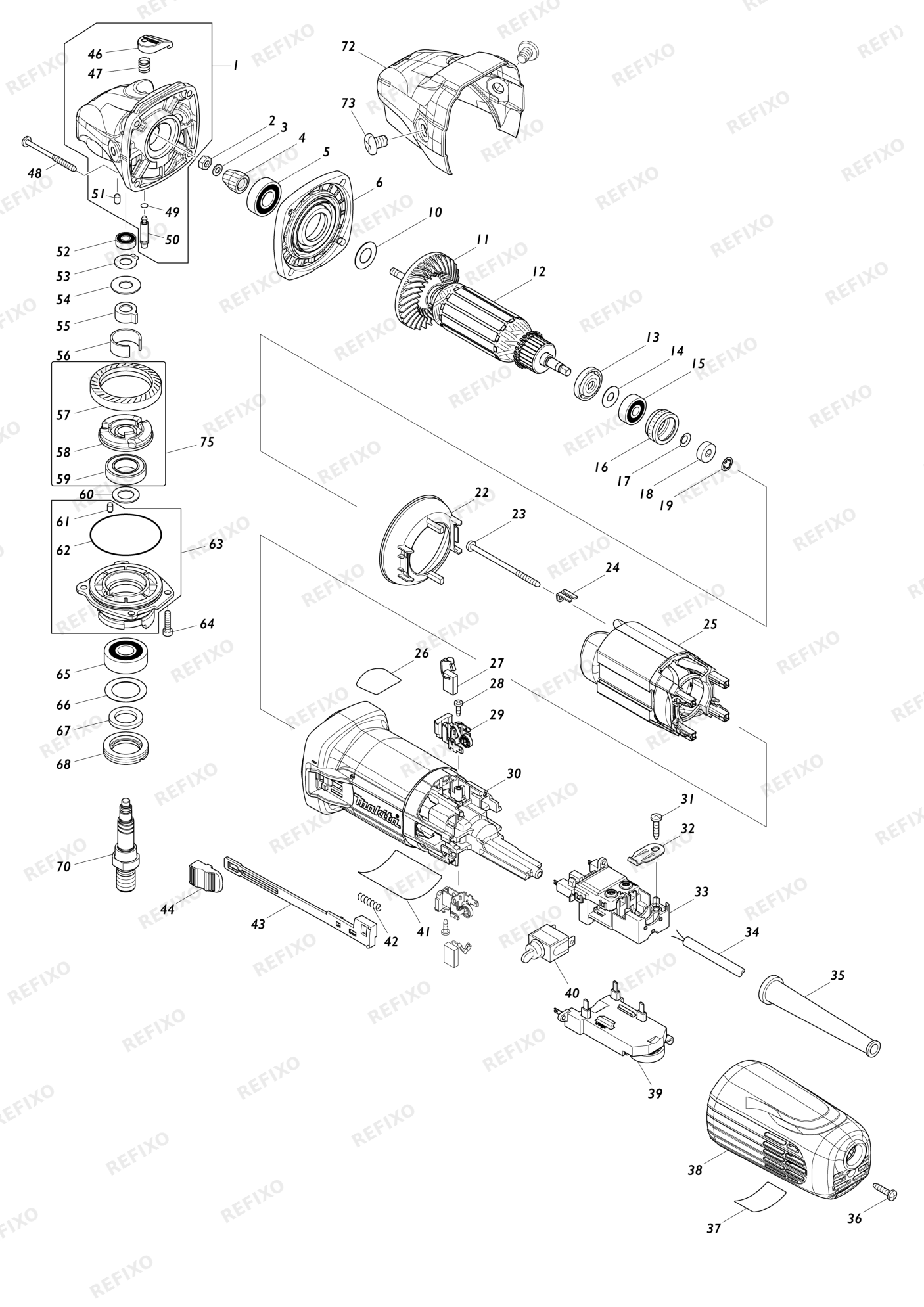 MAKITA SA5040C — схема запчастей