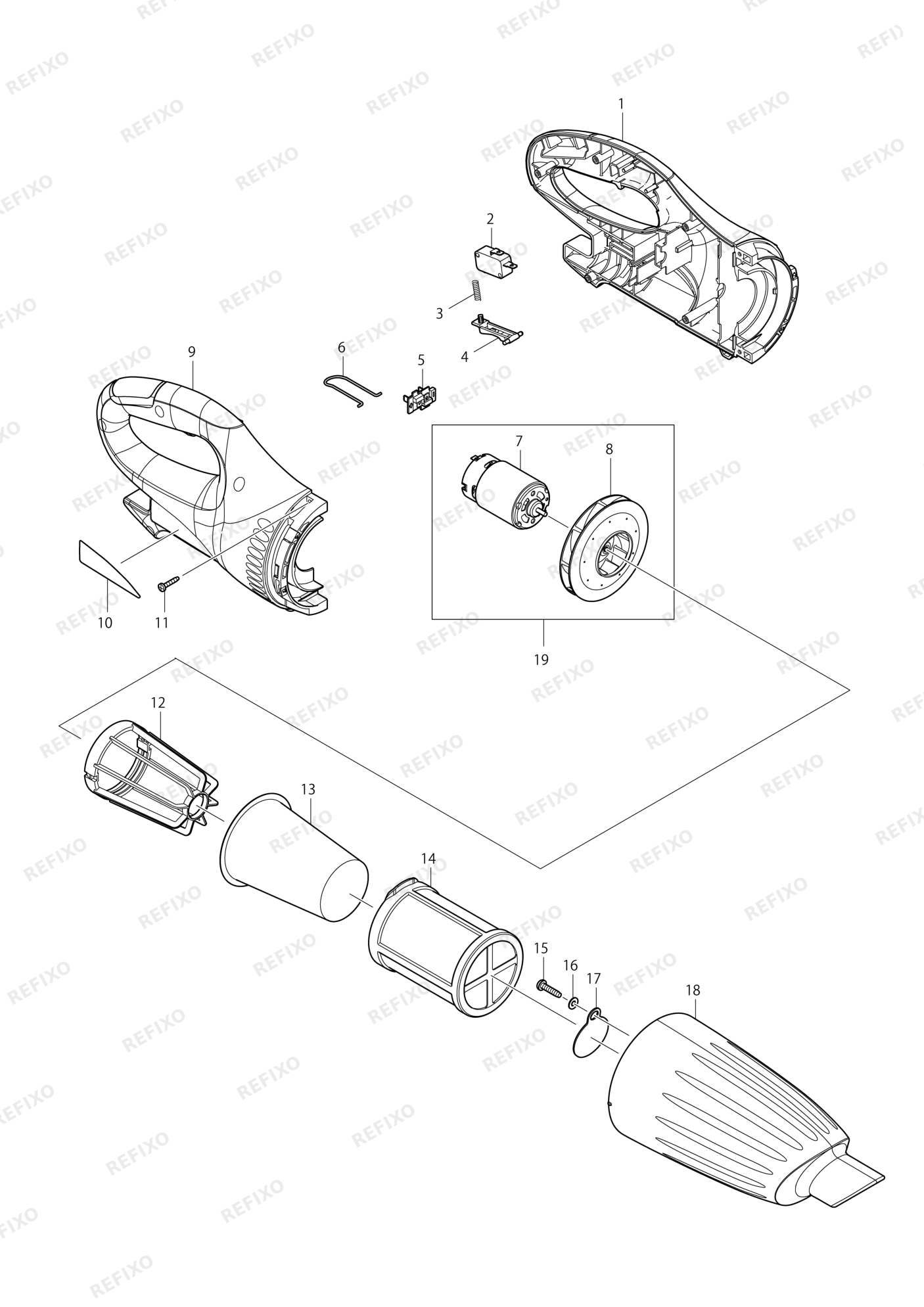 MAKITA CL070D — схема запчастей