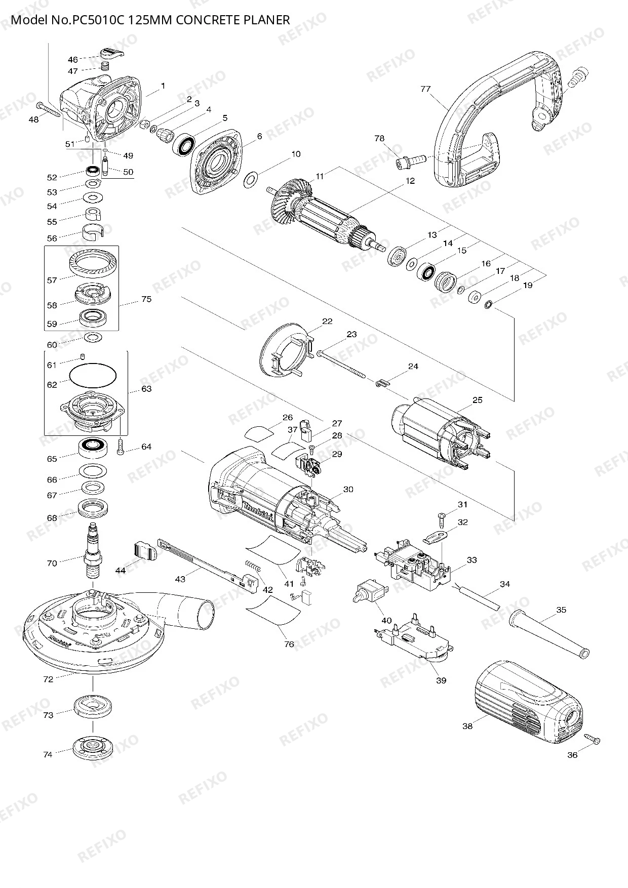 MAKITA PC5010C — схема запчастей