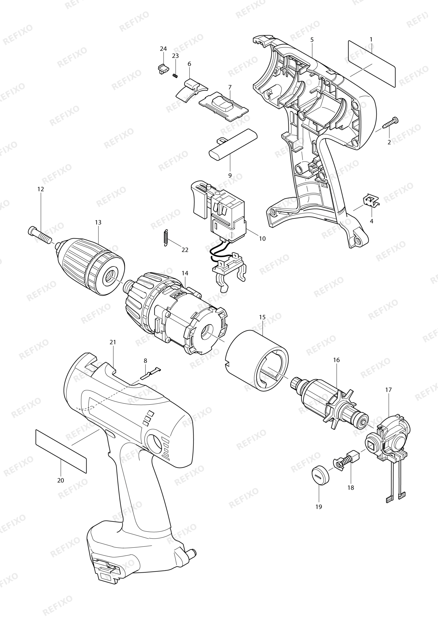 MAKITA 6347D — схема запчастей