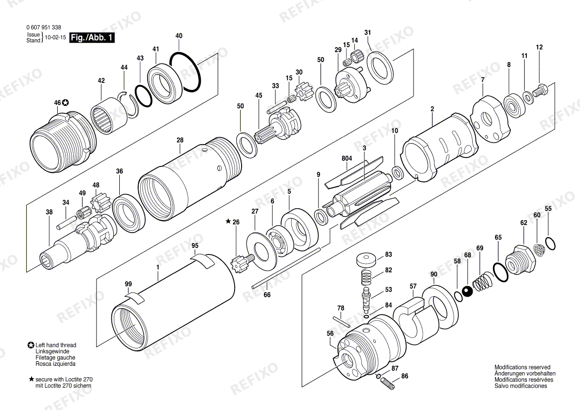 Bosch Einbaumotor 370 WATT-SERIE (0 607 951 338) — схема запчастей