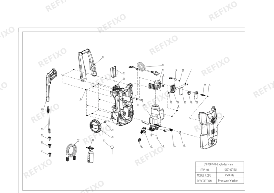 Greenworks 5107007RU-EXPLODED VIEW — схема запчастей