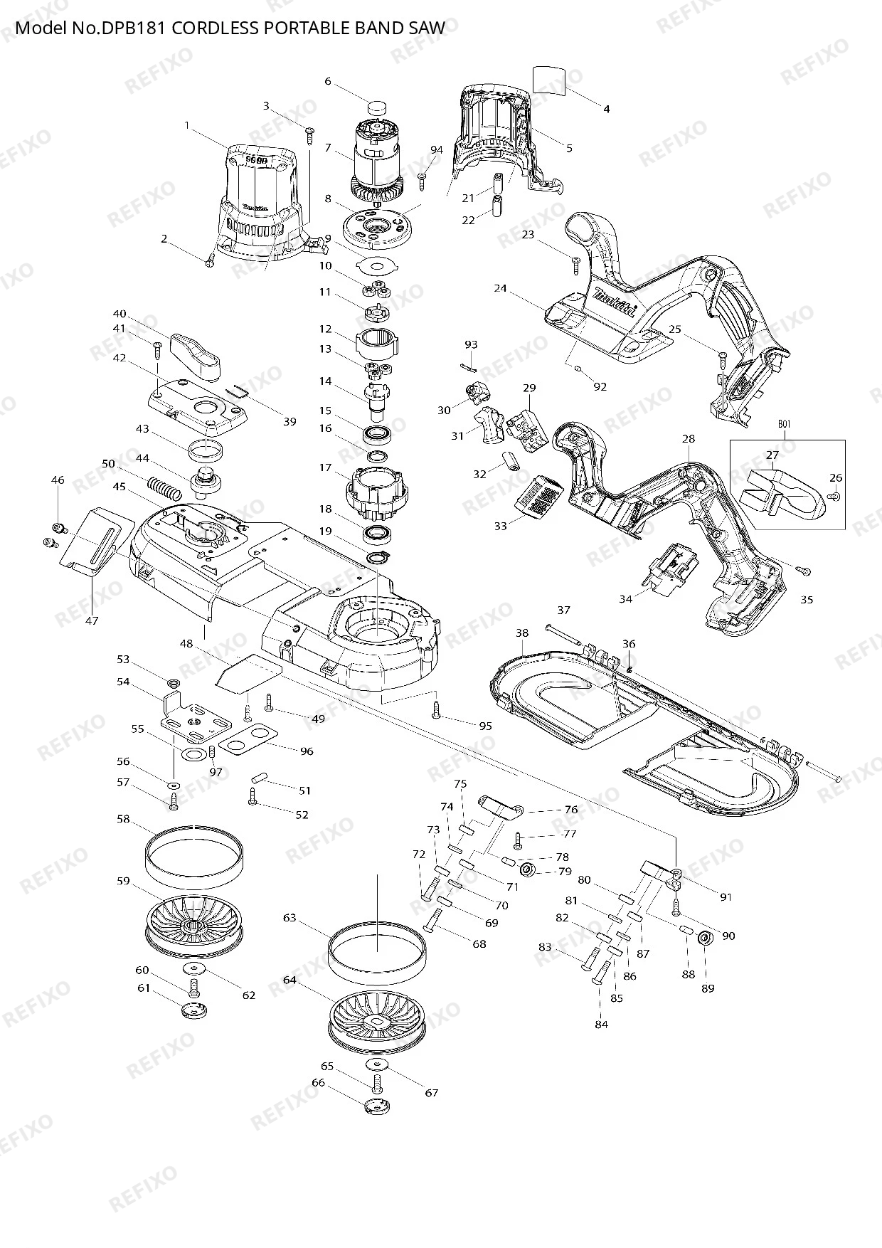 MAKITA DPB181 — схема запчастей