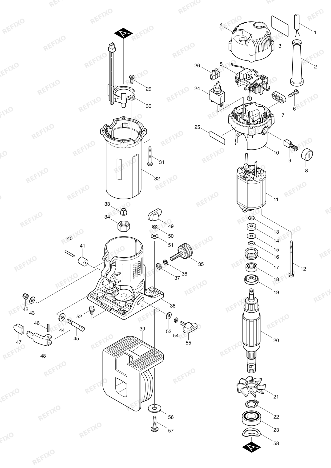 MAKITA 3708FC — схема запчастей