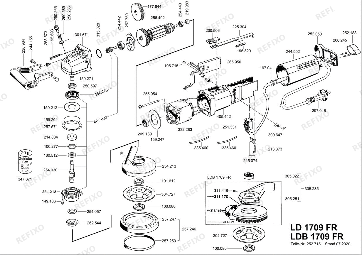 Flex LD 1709 FR 230CEE o. Schl — схема запчастей
