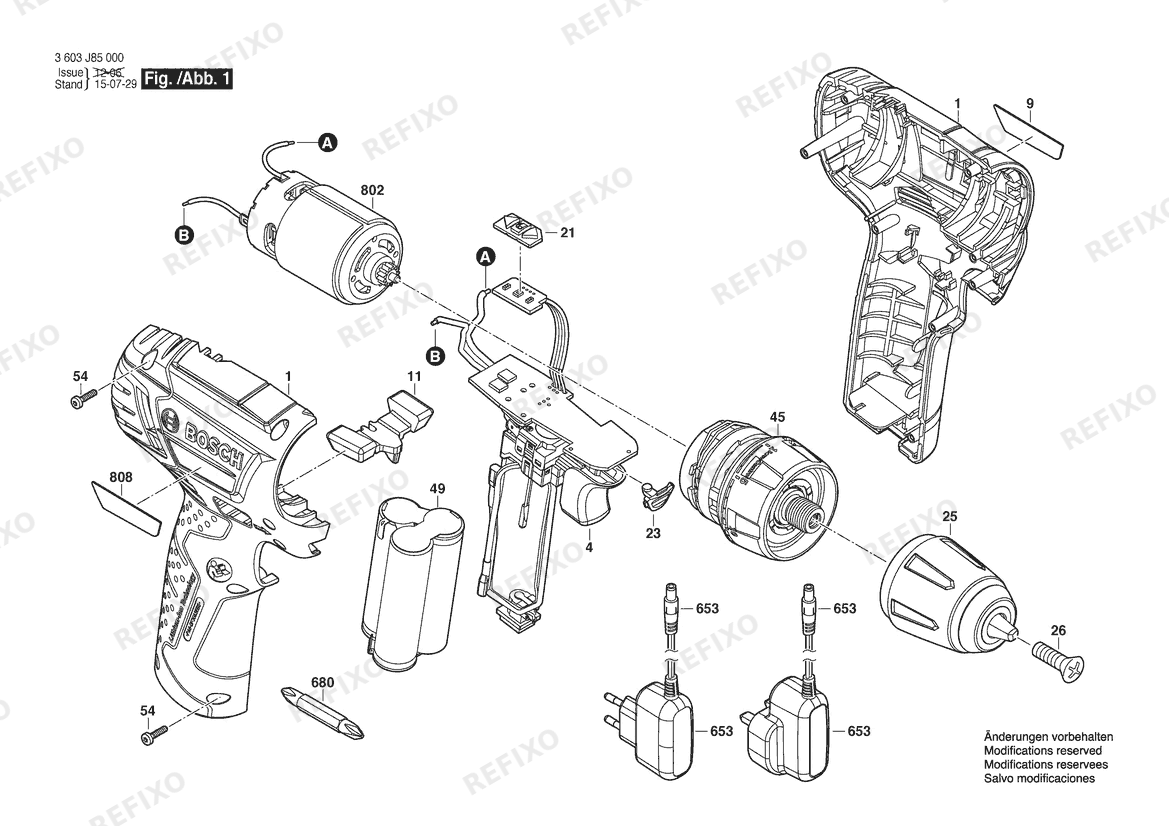 Bosch Аккумуляторный шуруповёрт X108i SR | 10.8 V | 001 - EU (3 603 J85 001) — схема запчастей