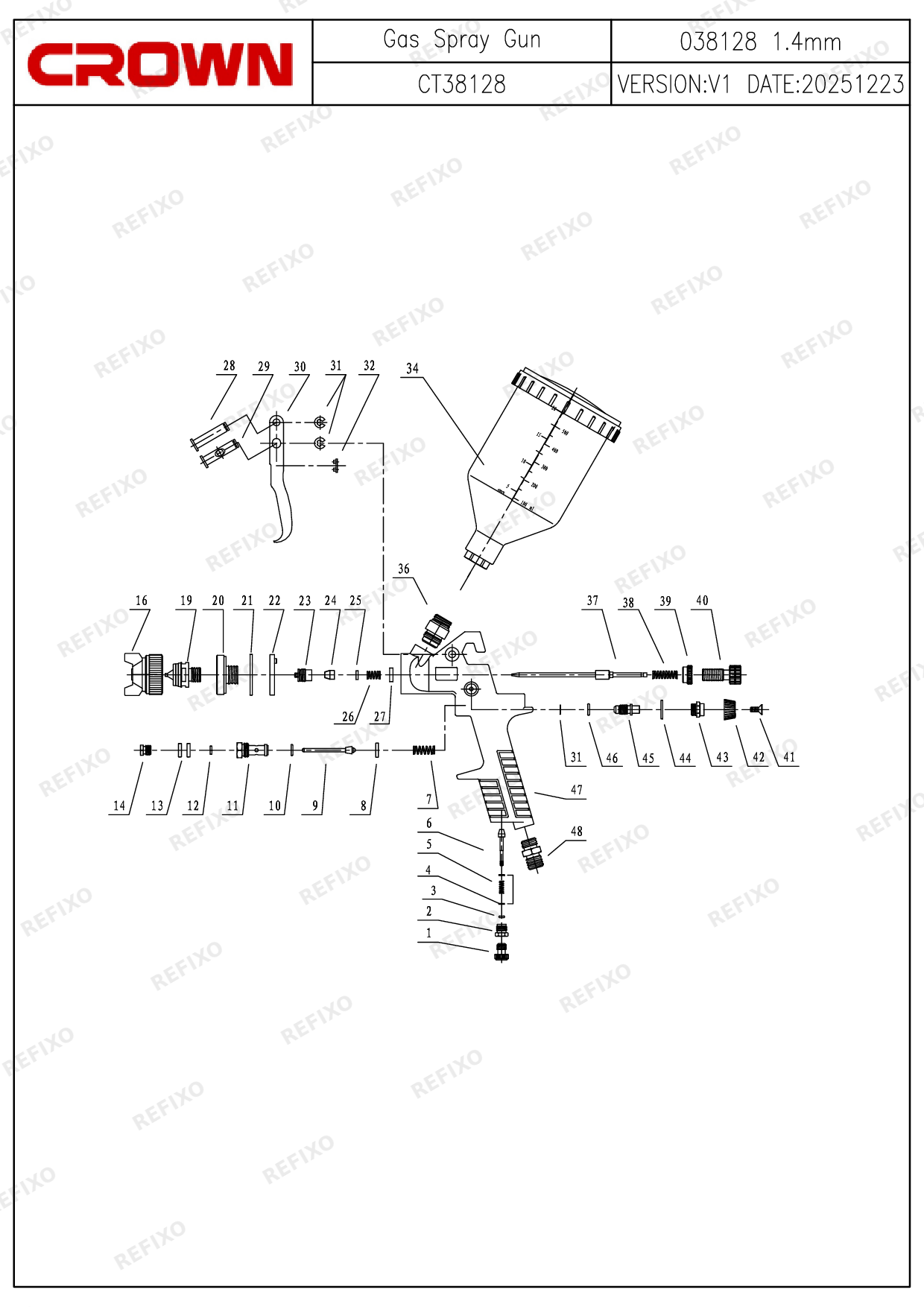 CROWN CT38128 — схема запчастей